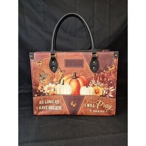 As Long As I Have Breath Leather Bag, Holy Love God Leather Purse, Women Tote